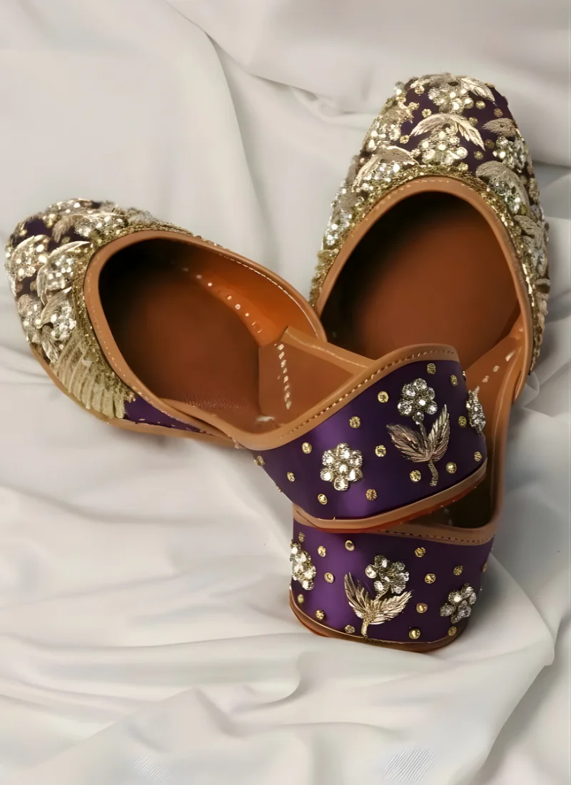 Royal Purple Floral Jutti - Image 3