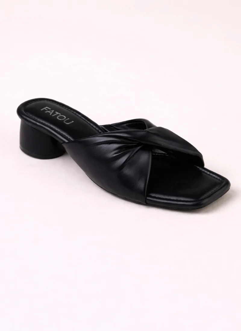 Black Twisted Block Heels - Image 3