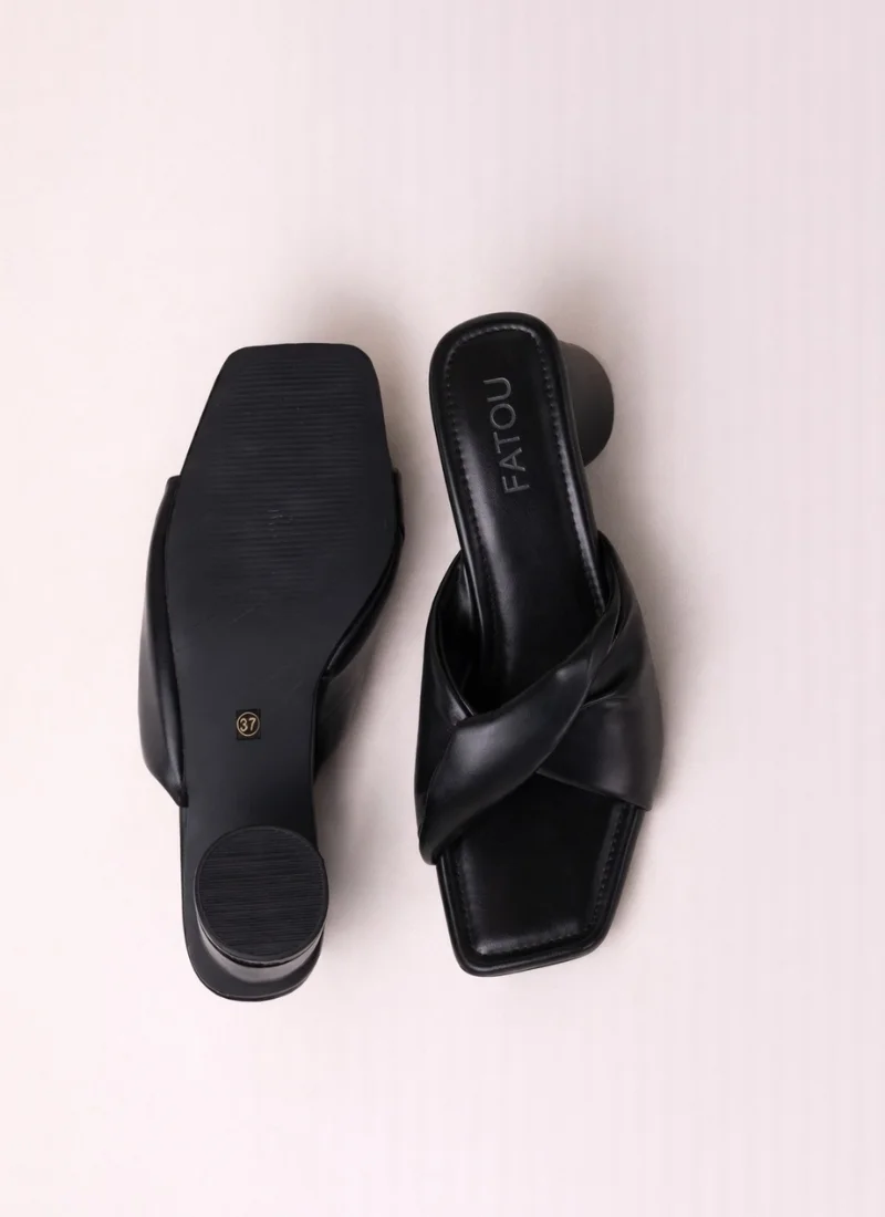 Black Twisted Block Heels - Image 4