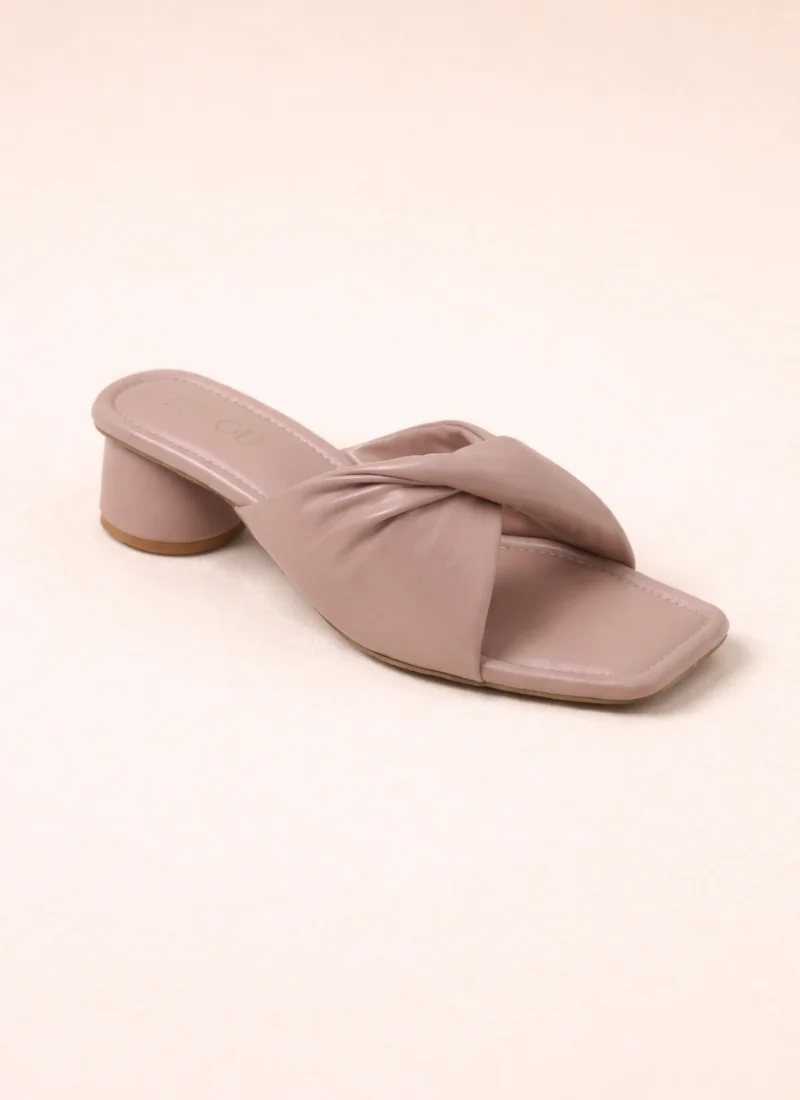 Beige Twisted Block Heels - Image 3